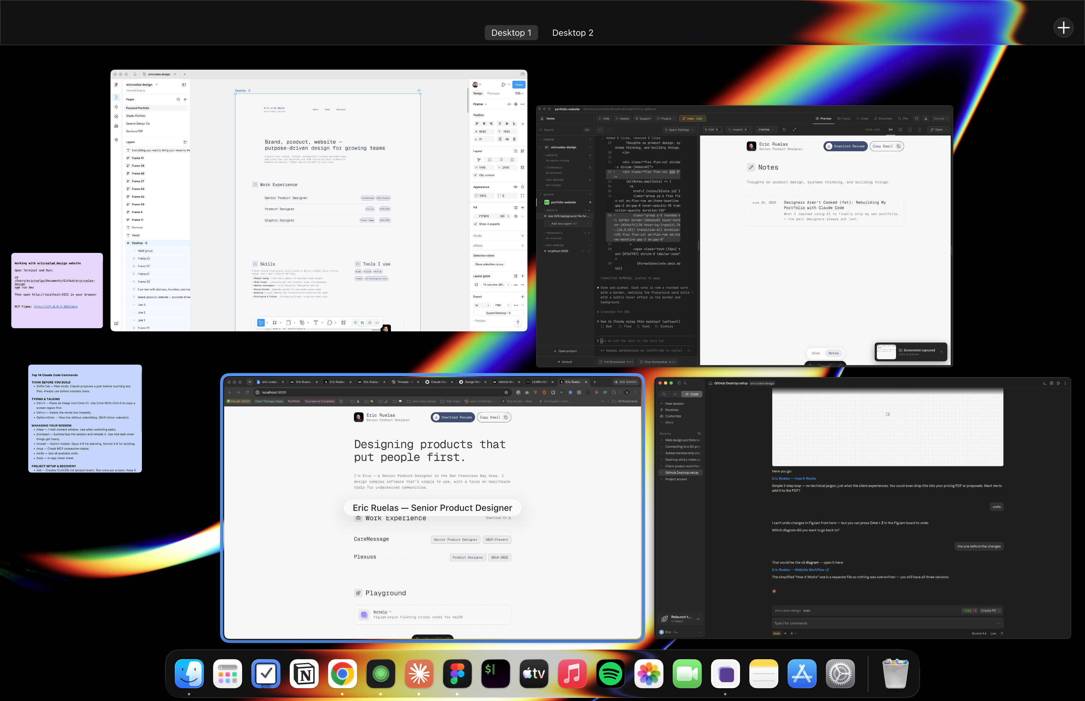 My workspace while building this portfolio